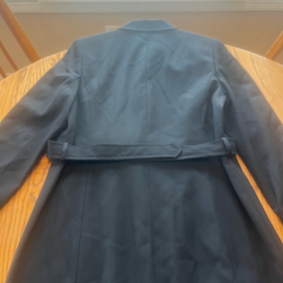 Ann Taylor Vintage Wool Blend Long Black Belted Trench Coat Dress 8 •Msurmnts• - Picture 4 of 13